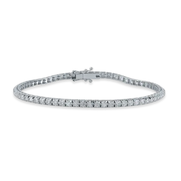 Bratara tennis din aur alb cu diamante de 1.85ct