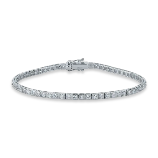 Bratara tennis din aur alb cu diamante de 1.9ct