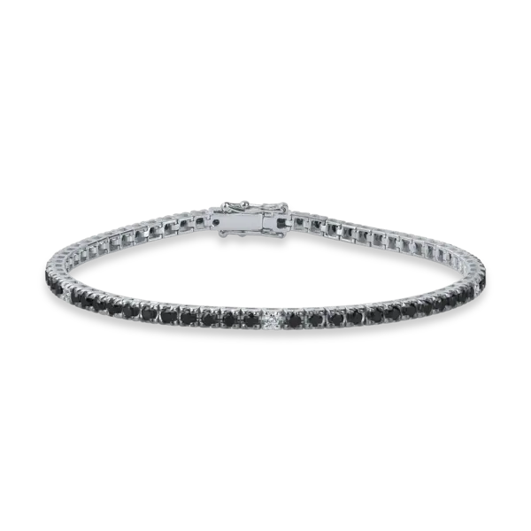 Bratara tennis din aur alb cu diamante de 2.1ct
