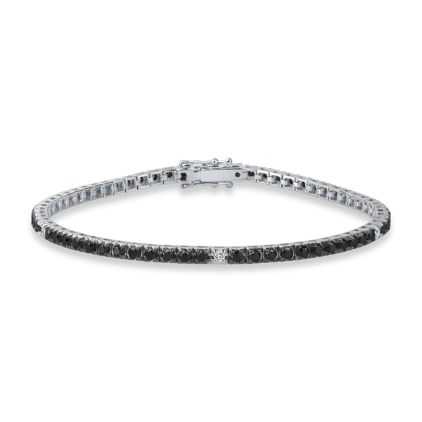 Bratara tennis din aur alb cu diamante de 2.2ct