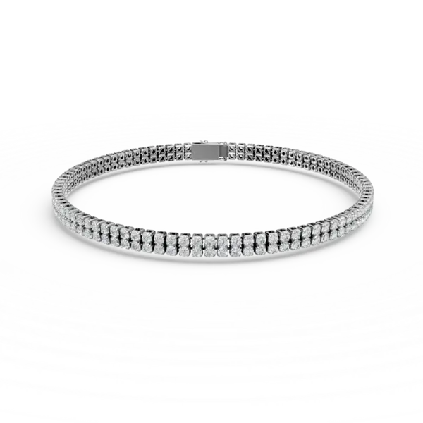 Bratara tennis din aur alb cu diamante de 2.5ct