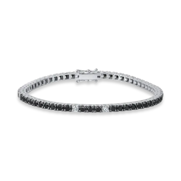 Bratara tennis din aur alb cu diamante de 2.9ct