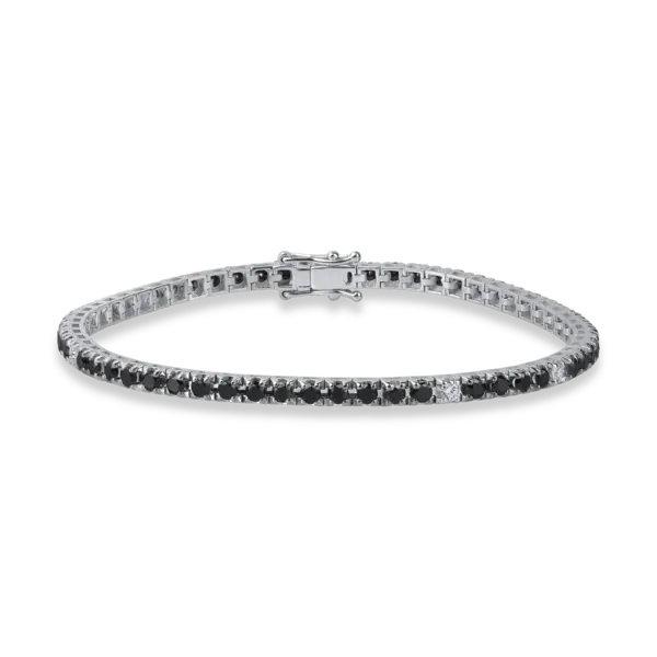 Bratara tennis din aur alb cu diamante de 3.1ct