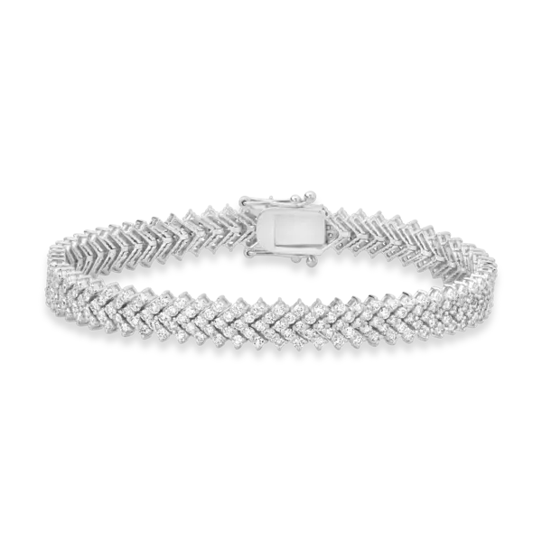 Bratara tennis din aur alb cu diamante de 3.6ct