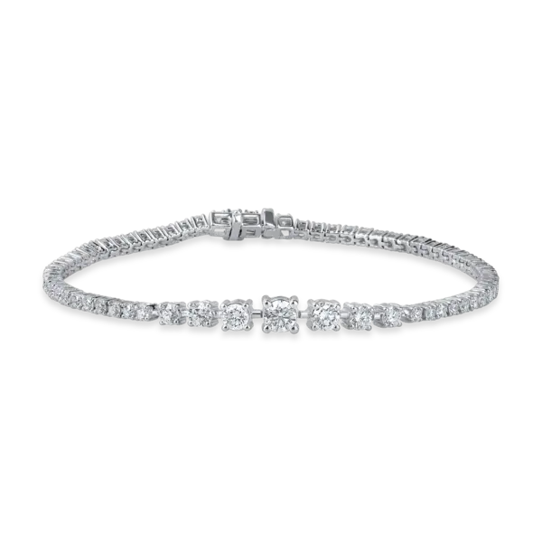 Bratara tennis din aur alb cu diamante de 3ct