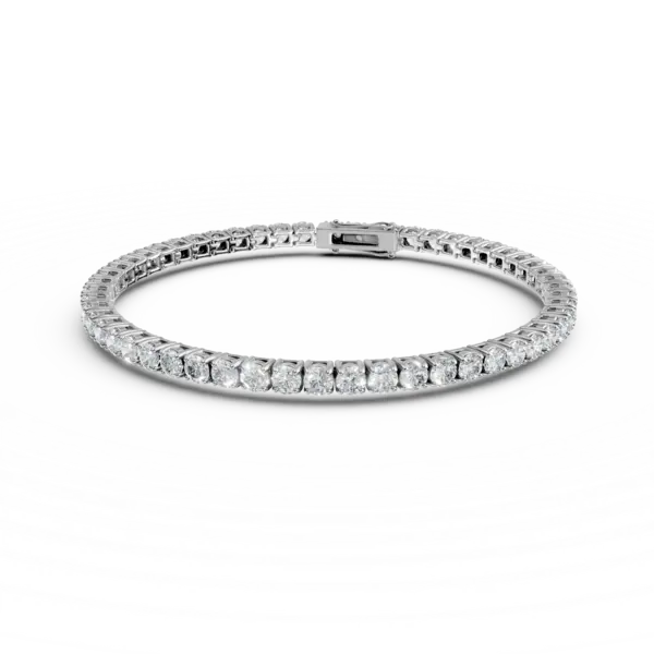 Bratara tennis din aur alb cu diamante de 5ct