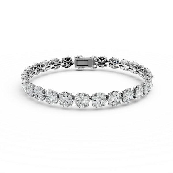 Bratara tennis din aur alb cu diamante de 5ct