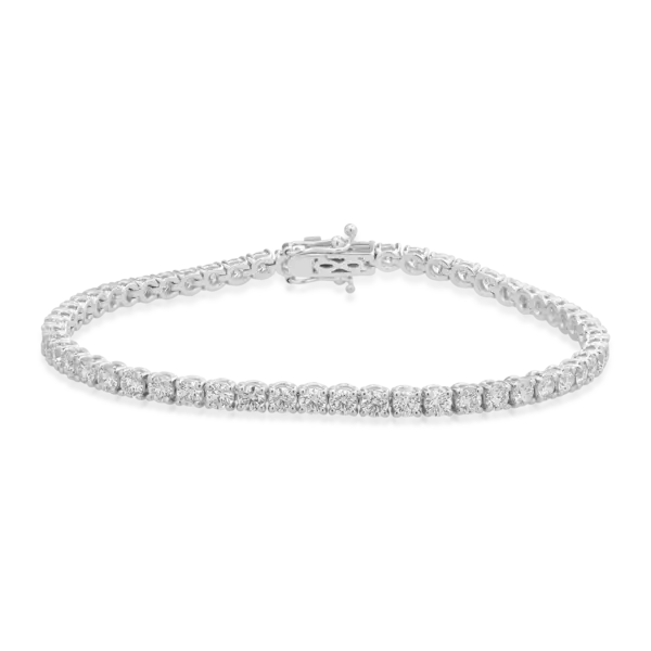 Bratara tennis din aur alb cu diamante de 6.5ct