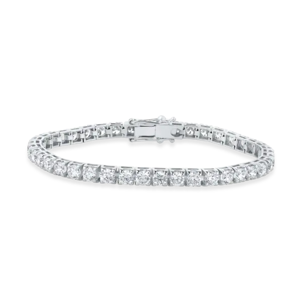 Bratara tennis din aur alb cu diamante de 7.37ct