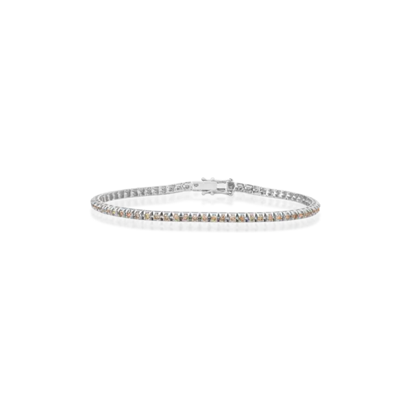 Bratara tennis din aur alb cu diamante maro de 0.78ct
