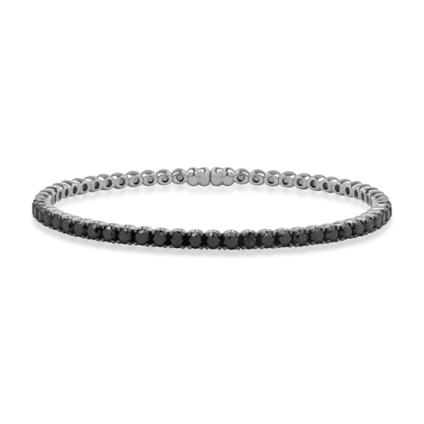 Bratara tennis din aur alb cu diamante negre de 3.3ct