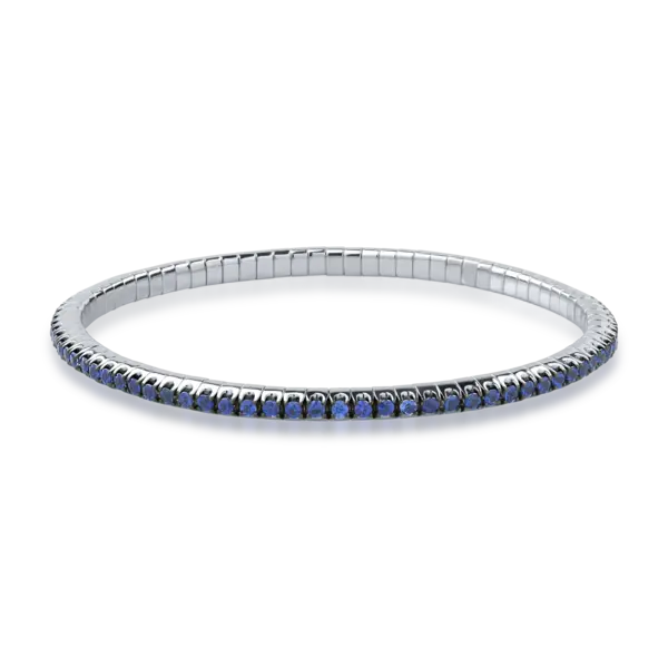 Bratara tennis din aur alb cu safire de 2.39ct