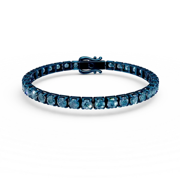Bratara tennis din aur albastru cu diamante albastre de 5.9ct