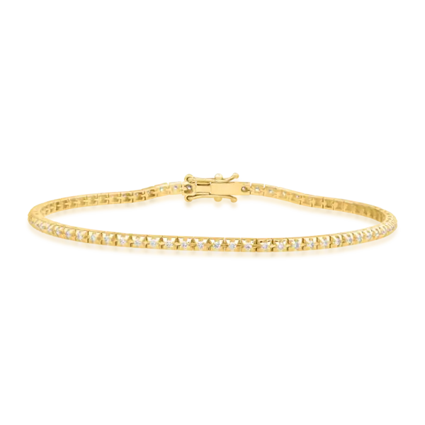 Bratara tennis din aur galben cu diamante de 0.49ct
