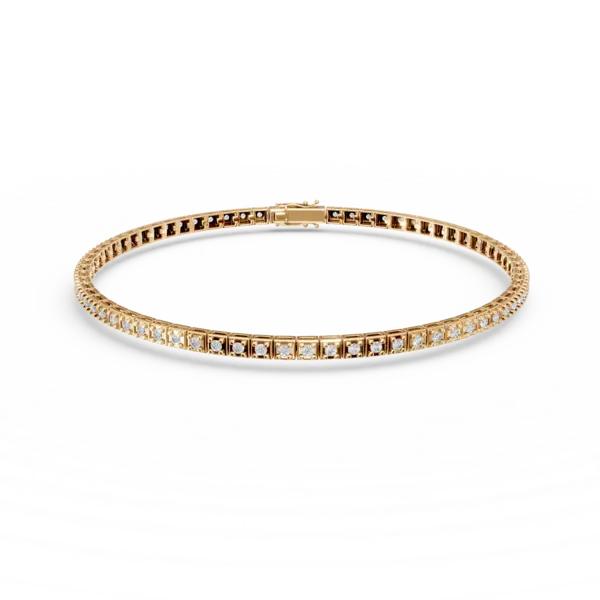 Bratara tennis din aur galben cu diamante de 0.5ct