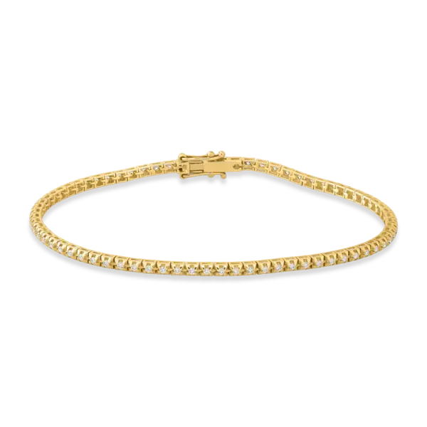 Bratara tennis din aur galben cu diamante de 0.87ct