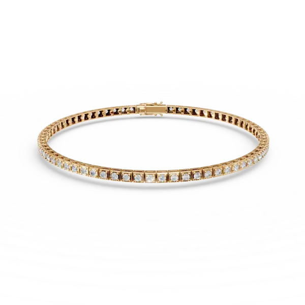 Bratara tennis din aur galben cu diamante de 0.9ct