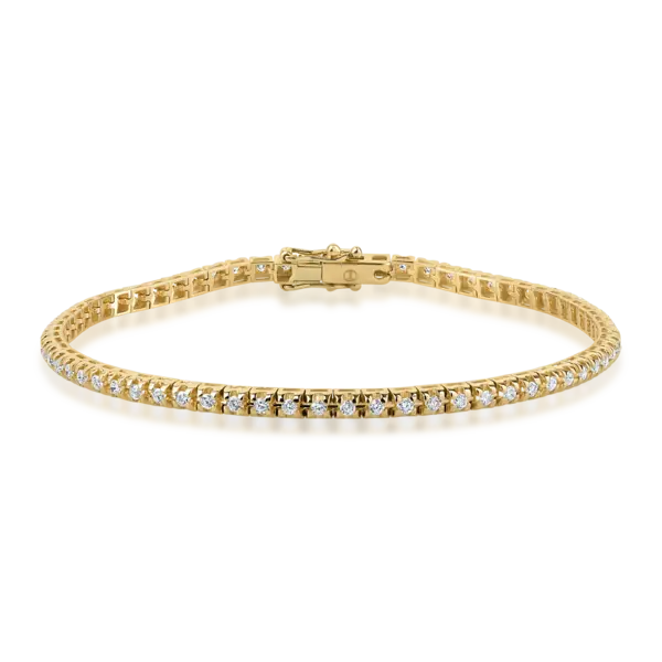 Bratara tennis din aur galben cu diamante de 1.3ct