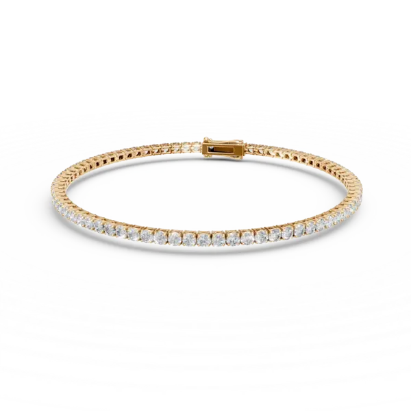 Bratara tennis din aur galben cu diamante de 2ct