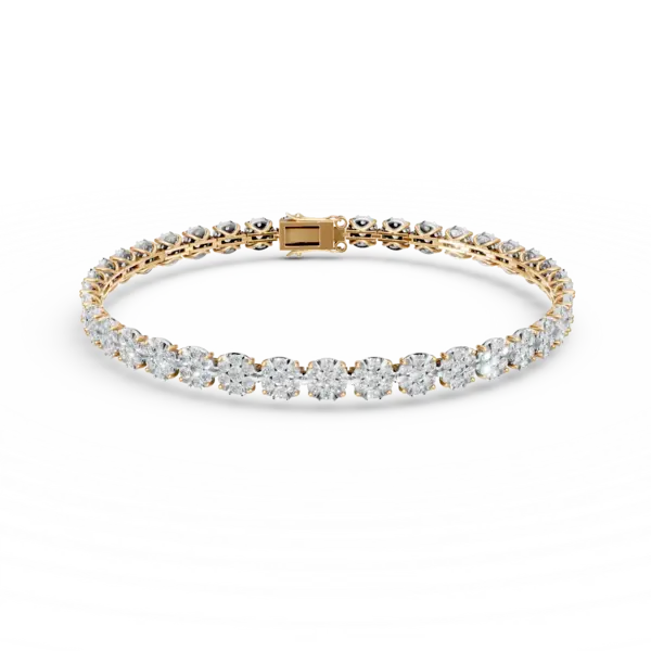 Bratara tennis din aur galben cu diamante de 3ct