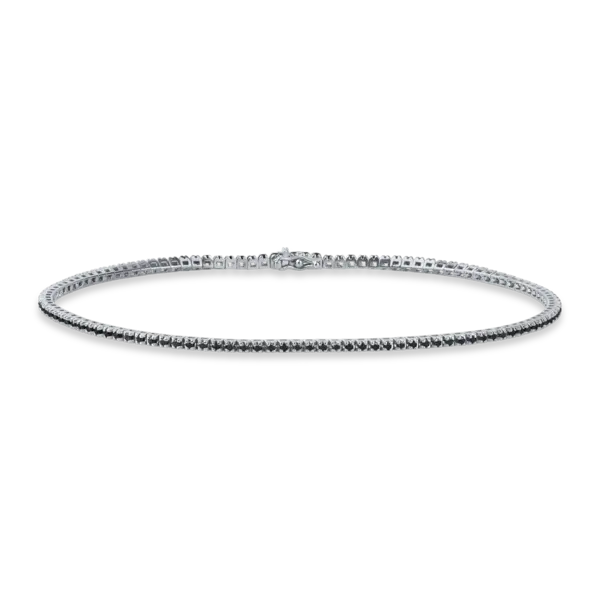 Bratara tennis din aur negru cu diamante negre de 0.7ct