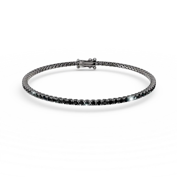 Bratara tennis din aur negru cu diamante negre de 1.8ct