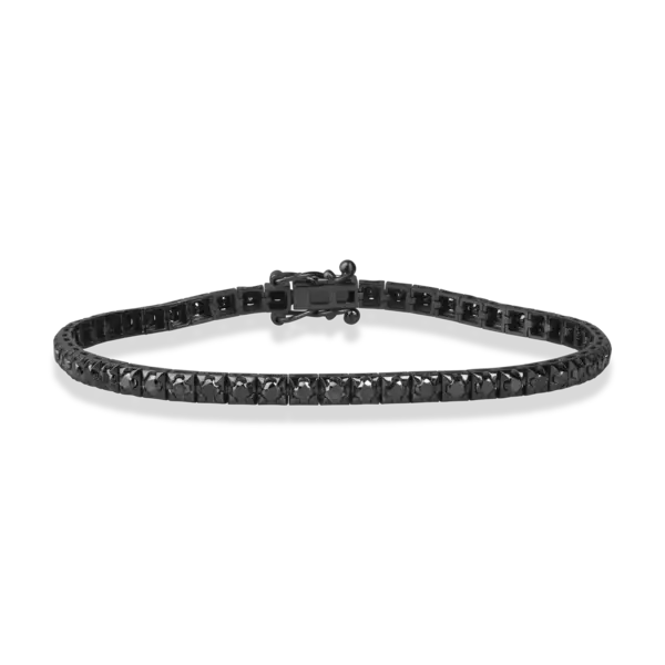 Bratara tennis din aur negru cu diamante negre de 2ct
