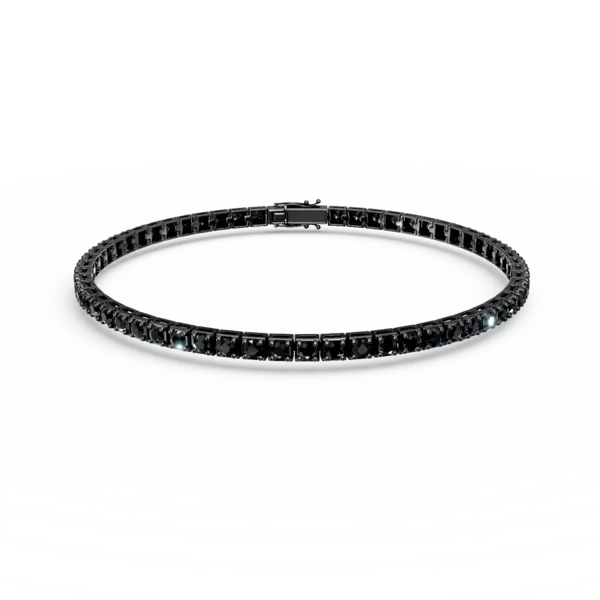 Bratara tennis din aur negru cu diamante negre de 3.4ct