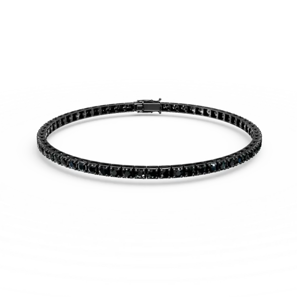 Bratara tennis din aur negru cu diamante negre de 4.7ct