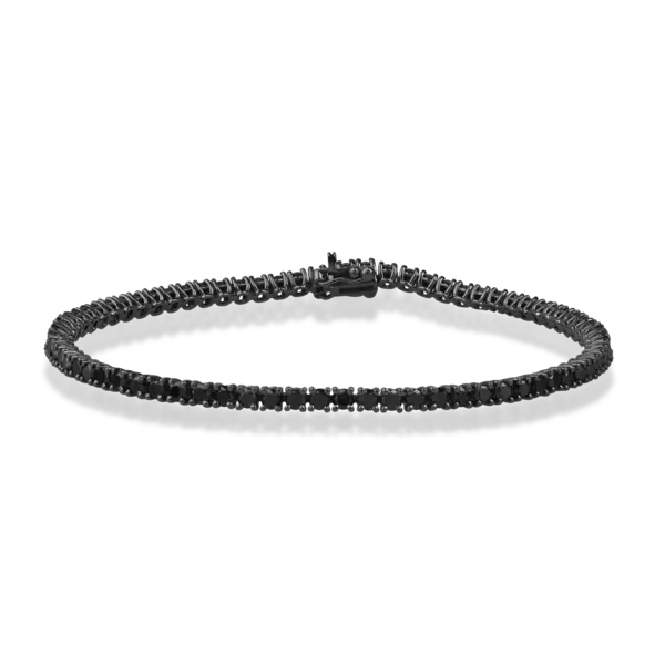 Bratara tennis din aur negru cu diamante negre de 4ct