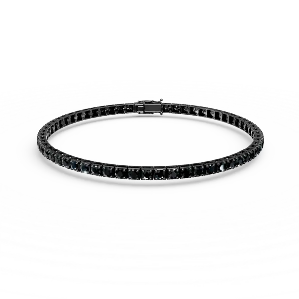 Bratara tennis din aur negru cu diamante negre de 5.2ct
