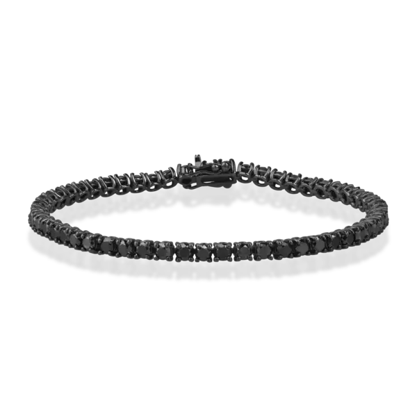 Bratara tennis din aur negru cu diamante negre de 6ct