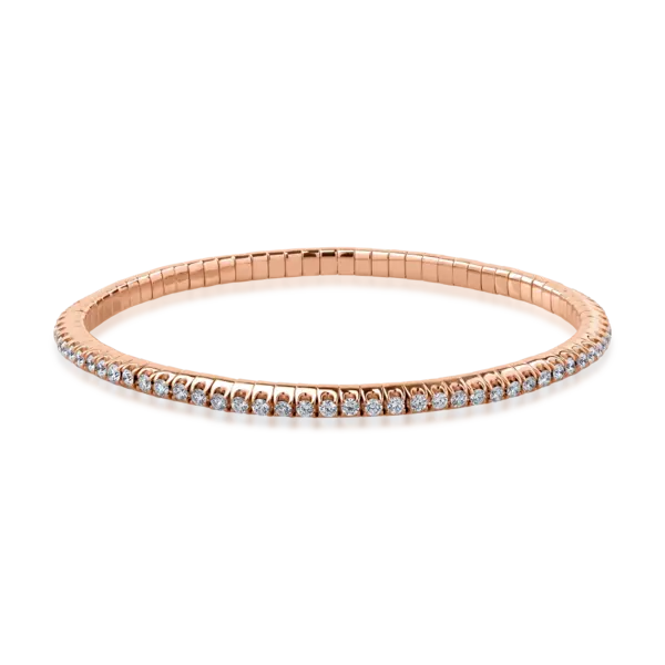 Bratara tennis din aur roz cu diamante de 1.91ct