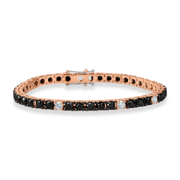 Bratara tennis din aur roz cu diamante de 8.6ct