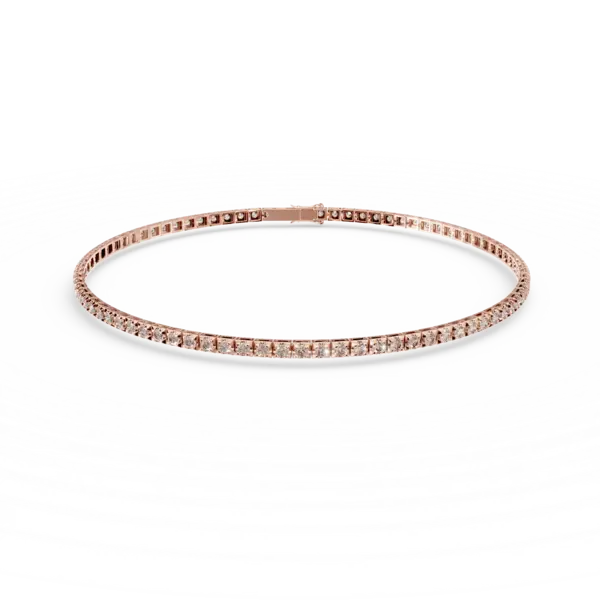 Bratara tennis din aur roz cu diamante maro de 2.15ct