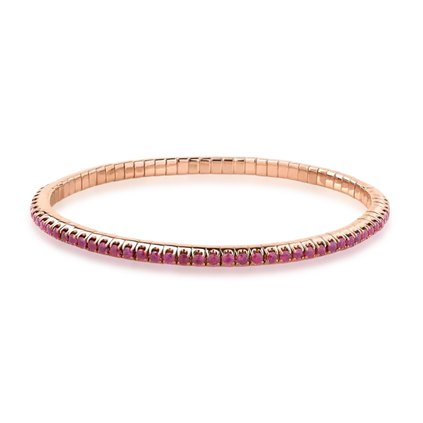 Bratara tennis din aur roz cu rubine de 2.69ct