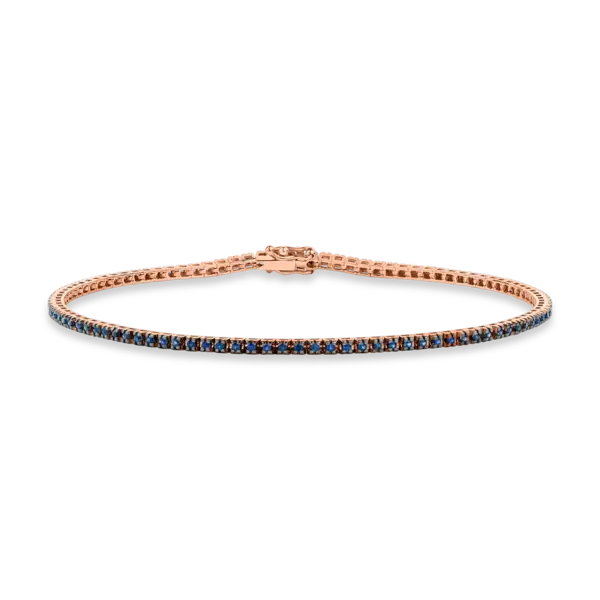 Bratara tennis din aur roz cu safire de 0.65ct