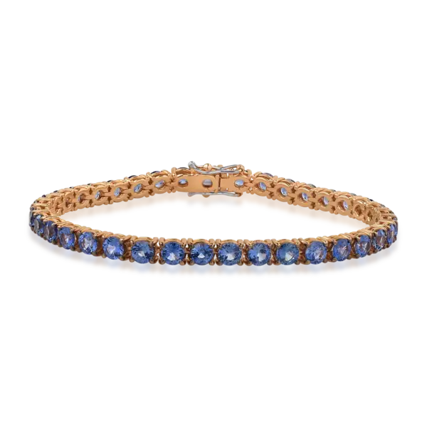 Bratara tennis din aur roz cu safire de 11.98ct