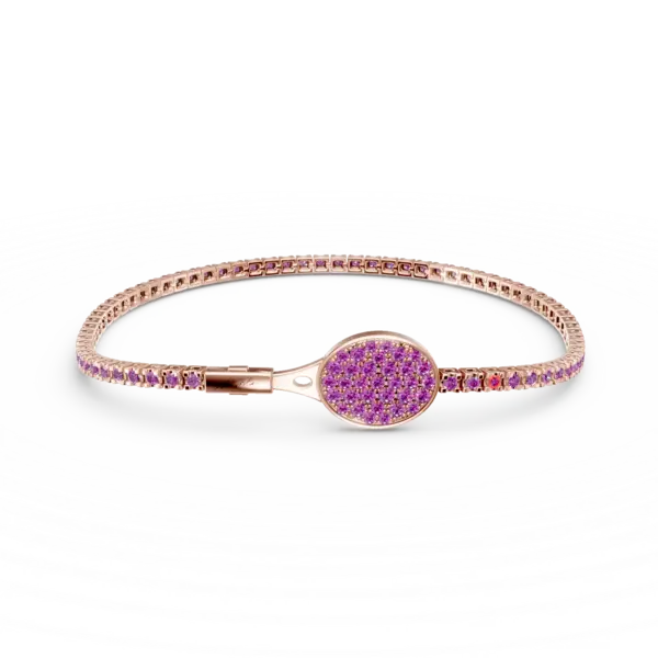 Bratara tennis Glory cu safire roz de 14.1ct