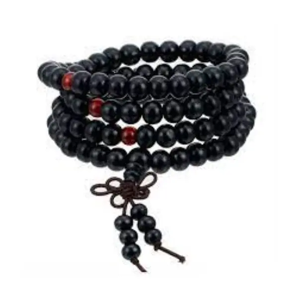 Bratara Unisex, Zamo®, Nialia, Margele Budiste pentru Rugaciune, Negru cu Visiniu