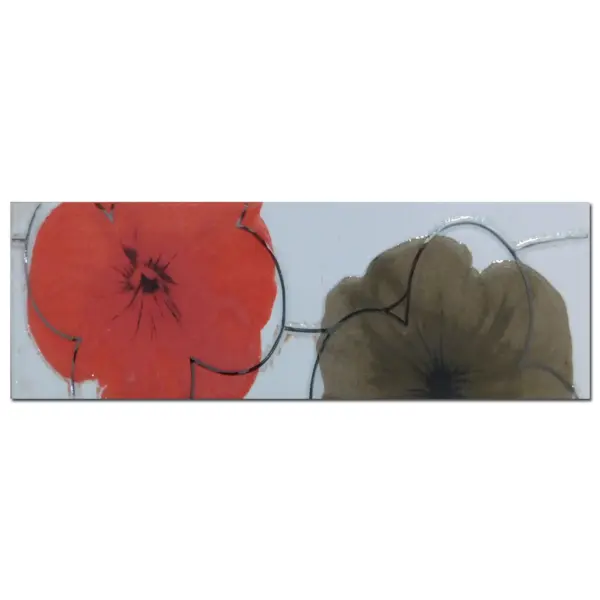Brau decorativ faianta baie / bucatarie Cenefa Picasso Flor Rojo 7 x 25