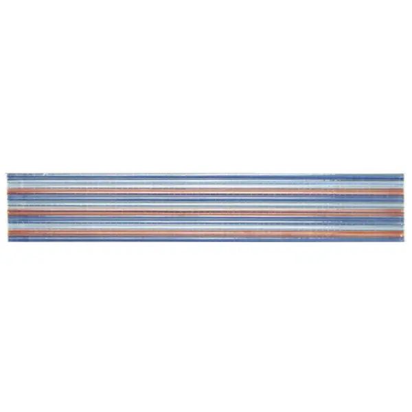 Brau decorativ faianta baie / bucatarie Textline Blue 7 x 40