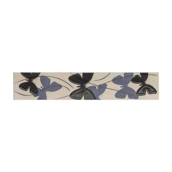 Brau decorativ faianta baie / bucatarie Tropicca Blue 7.5 x 40