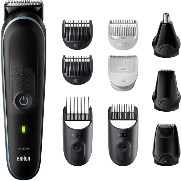 BRAUN Aparat de tuns Braun MGK 5445, All-in-One Style, MultiGrooming, Kit Negru, Nordic-Blue