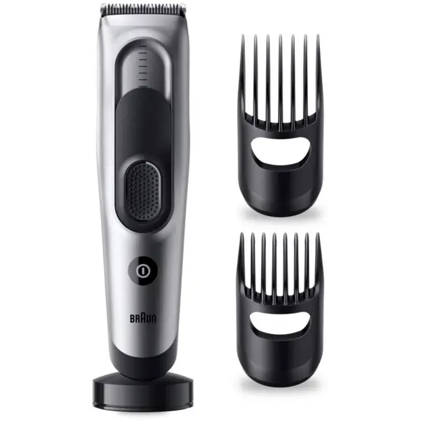 BRAUN Aparat de tuns electric Braun Series 7 HC7390, Memory Safety Lock, 17 setari de lungime, 2 piepteni, Suport de incarcare, autonomie 50 minute, Negru-Argintiu
