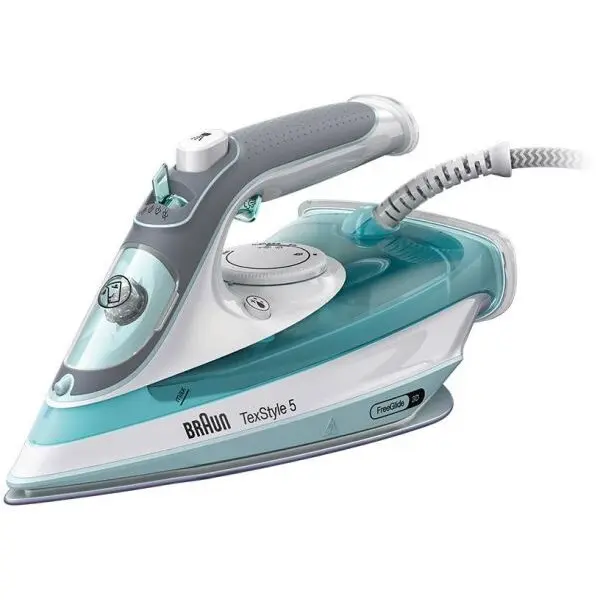 BRAUN Fier de calcat Braun TexStyle 5 SI5017GR, 2700 W, abur variabil 50g/min, jet de abur 190g/min, rezervor 270 ml, tehnologie FreeGlide 3D, talpa Super Ceramic, Alb/Verde