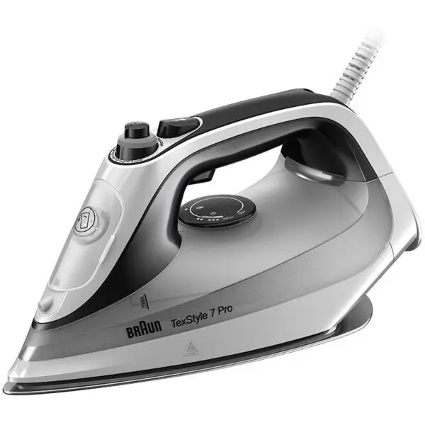 BRAUN Fier de calcat cu abur BRAUN TexStyle 7 SI7149WB, 2900W, 300ml, talpa FreeGlide 3D ElxoalPlus, anti-picurare, mod icare, auto-curatare, aut-off, Alb/Negru