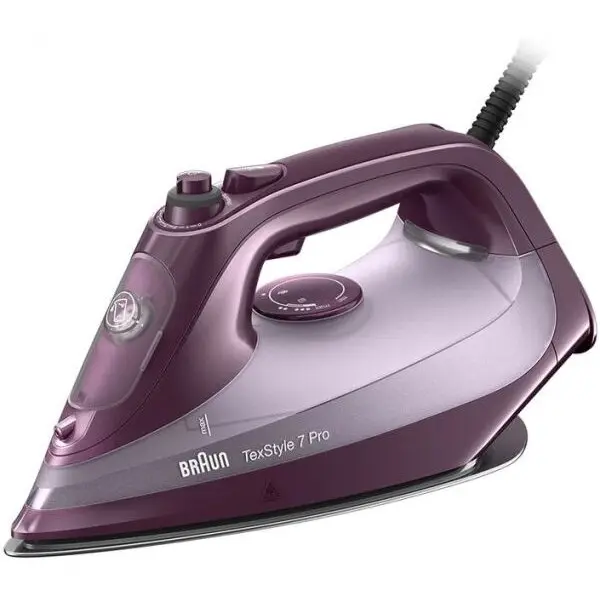 BRAUN Fier de calcat cu abur Braun TexStyle 7 SI7181VI, 3100W, 300ml, talpa FreeGlide 3D ElxoalPlus, anti-picurare, mod iCare, auto-curatare, aut-off, Violet