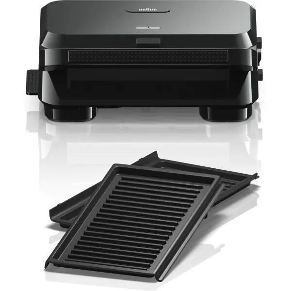 BRAUN Sandwich maker BRAUN SM5001, 800W, 1 set placi detasabile, invelis antiaderent premium, tava colectare grasime, Negru