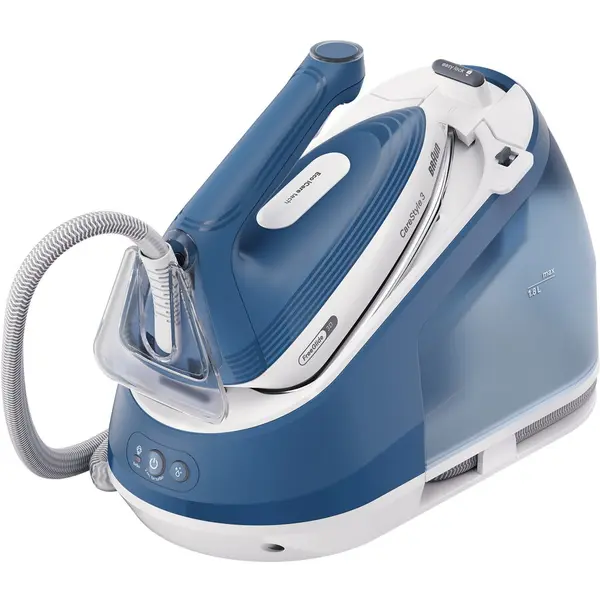 BRAUN Statie de calcat Braun CareStyle 3 IS3255BL, 2200W, 7 bari, abur variabil 130g/min, jet de abur 480g/min, rezervor detasabil 1.8L, tehnologie Eco iCare, tehnologie FreeGlide, talpa EloxalPlus, sistem decalcifiere Easy CalcClean, oprire automata, al
